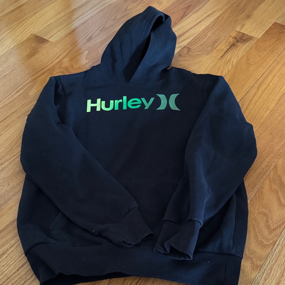 Hurley Black Sweatshirt with Green Branding